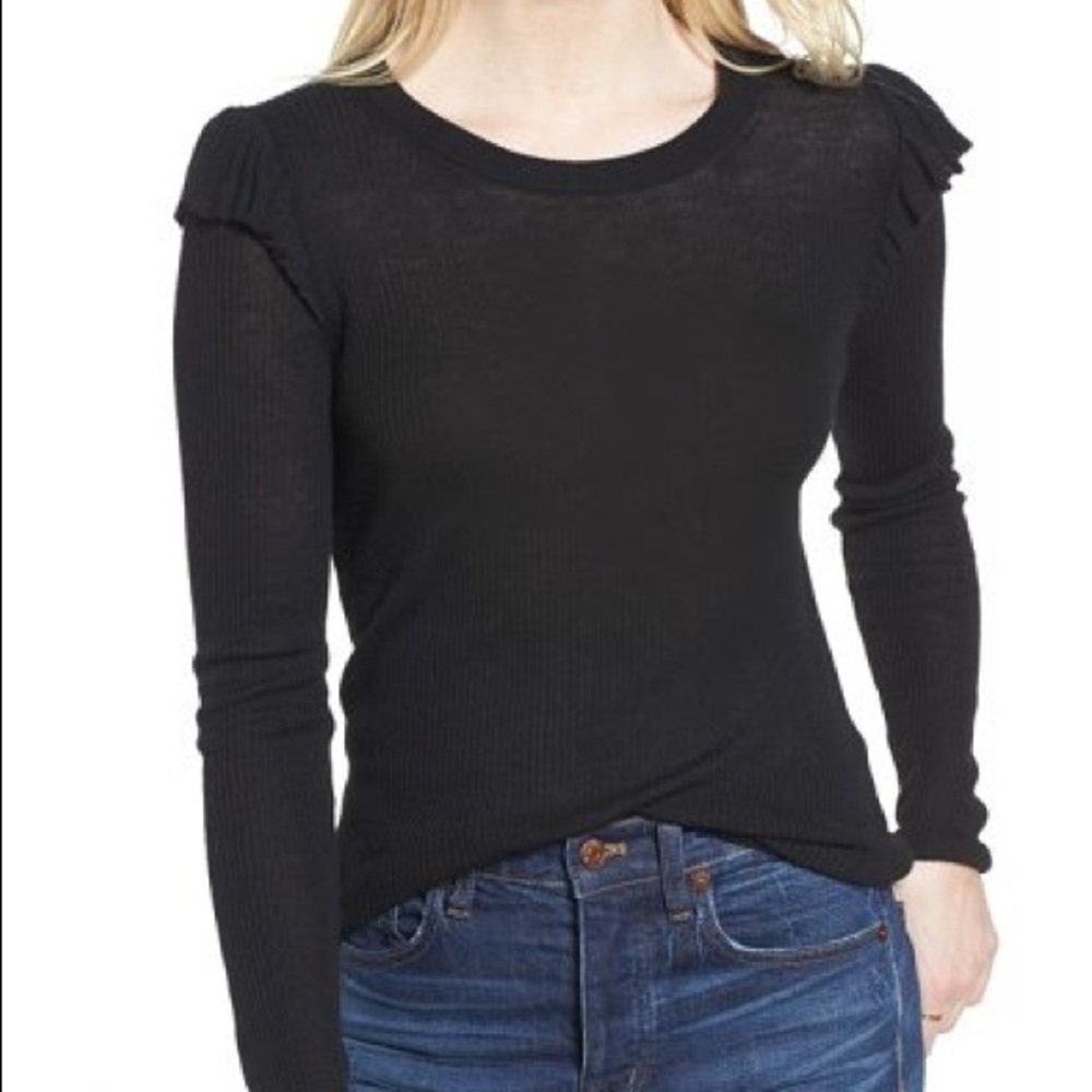 Madewell Ruffle Shoulder Sweater